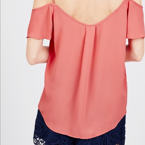 Flowy Coral Octavia cold shoulder top - Picture 7 of 7